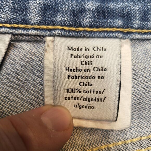 Calvin Klein Jeans Mens 35x32 Blue Relaxed Straight Leg Distressed Denim - Picture 4 of 11